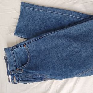 Re/done Straight Leg Jeans with Raw Hem